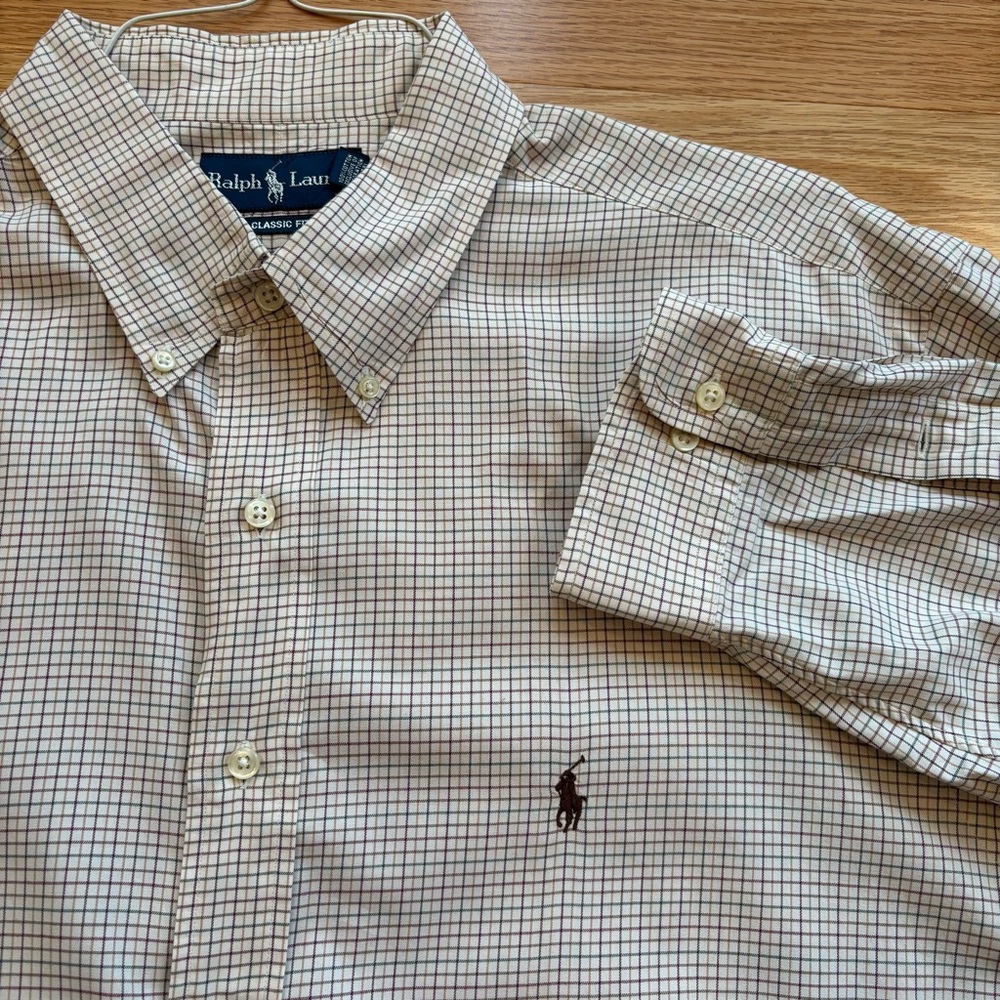 Ralph Lauren Check Casual Button Down Shirt with Embroidered Logo